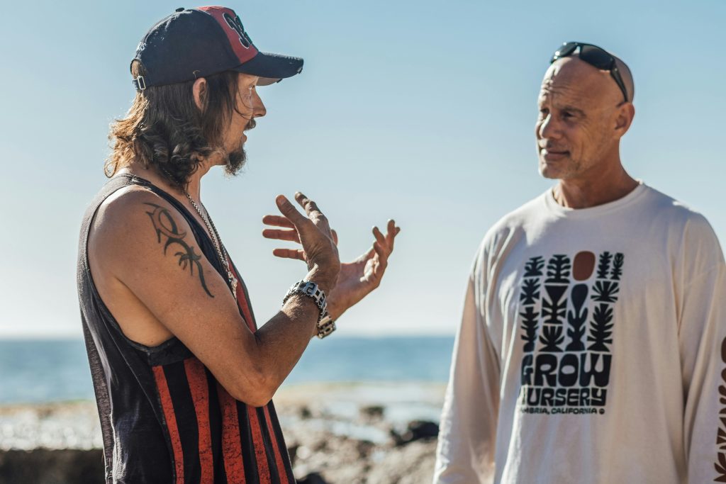 A person speaking to a loved one in rehab and telling them all the right things.